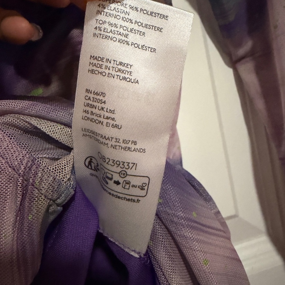 Anthropologie Double-Layer Mesh Top Sheer Trendy Blouse Size Medium Purple Pink - Picture 6 of 9